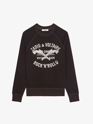 Upper Sweatshirt - Long-sleeved sweatshirt with rhinestone print on the front.