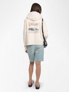 Felpa Mia - Felpa con cappuccio e chiusura zip con stampa e strass sul retro.
