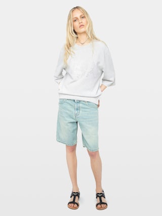 Sudadera Edmond - Sudadera de manga 3/4 con pedrería en la parte delantera.