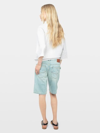 Sudadera Edmond - Sudadera de manga 3/4 con pedrería en la parte delantera.