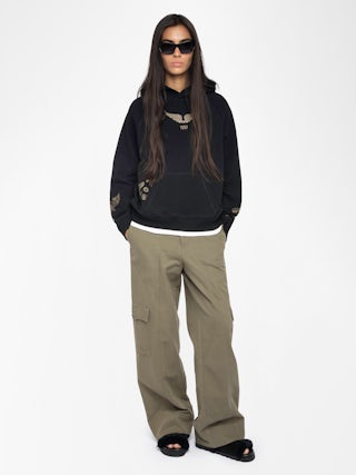 Georgy Sweatshirt - Hooded sweatshirt with long sleeves featuring rhinestone multicusto.