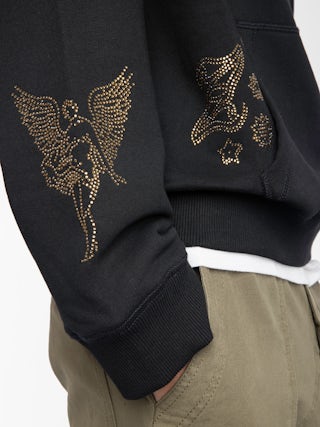 Georgy Sweatshirt - Hooded sweatshirt with long sleeves featuring rhinestone multicusto.