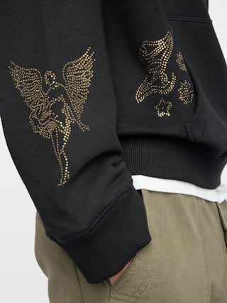 Sweatshirt Georgy - Sweatshirt à capuche manches longues avec multicusto strass.