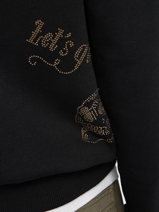 Georgy Sweatshirt - Hooded sweatshirt with long sleeves featuring rhinestone multicusto.