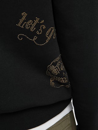 Sweatshirt Georgy - Sweatshirt à capuche manches longues avec multicusto strass.