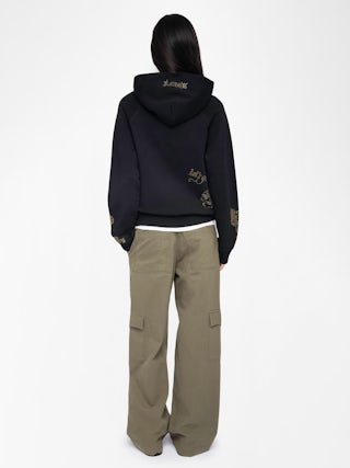 Georgy Sweatshirt - Hooded sweatshirt with long sleeves featuring rhinestone multicusto.