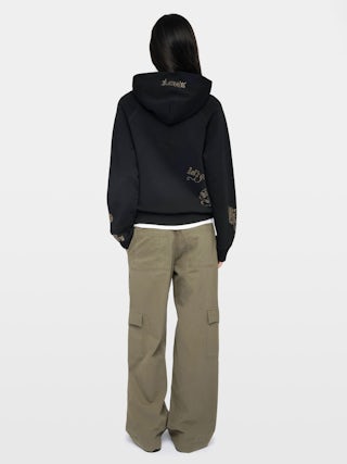 Sweatshirt Georgy - Sweatshirt à capuche manches longues avec multicusto strass.