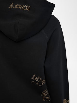 Georgy Sweatshirt - Hooded sweatshirt with long sleeves featuring rhinestone multicusto.