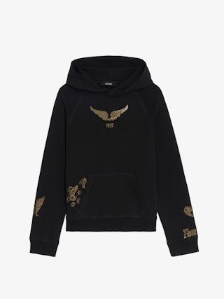 Georgy Sweatshirt - Hooded sweatshirt with long sleeves featuring rhinestone multicusto.