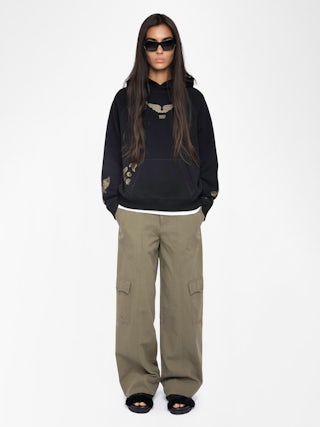 Georgy Sweatshirt - Hooded sweatshirt with long sleeves featuring rhinestone multicusto.