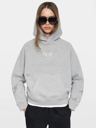 Georgy Diamanté Sweatshirt - Long-sleeved hooded sweatshirt with multi-rhinestone customization.