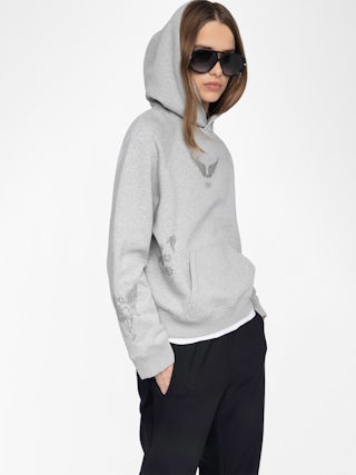 Georgy Sweatshirt - Long-sleeved hooded sweatshirt with multi-rhinestone customization.