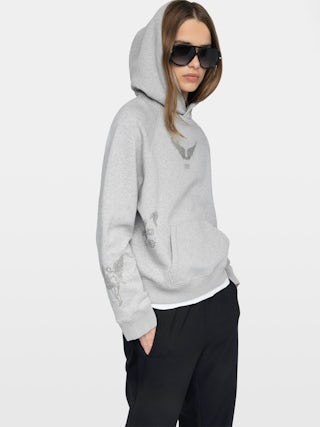 Georgy Diamanté Sweatshirt - Long-sleeved hooded sweatshirt with multi-rhinestone customization.