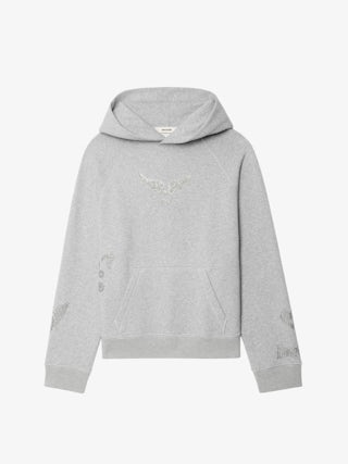 Georgy Sweatshirt - Long-sleeved hooded sweatshirt with multi-rhinestone customization.