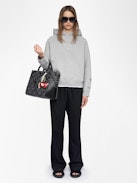 Georgy Sweatshirt - Long-sleeved hooded sweatshirt with multi-rhinestone customization.