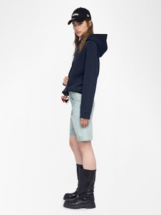 Georgy Sweatshirt - Hooded sweatshirt with rhinestone photoprint on the back.