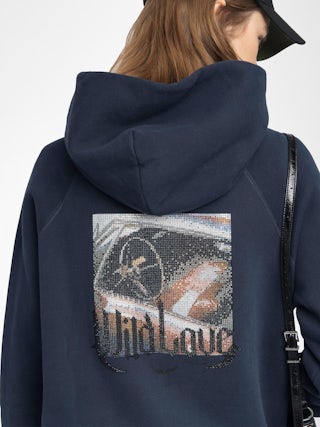 Georgy Sweatshirt - Hooded sweatshirt with rhinestone photoprint on the back.