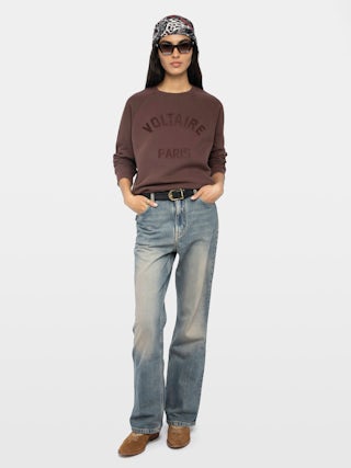 Sudadera Upper - Sudadera de mangas largas con parche de texto en la parte delantera.