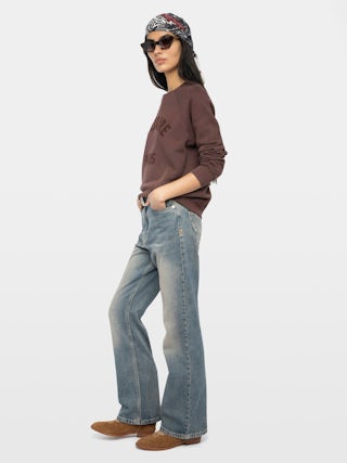 Sudadera Upper - Sudadera de mangas largas con parche de texto en la parte delantera.