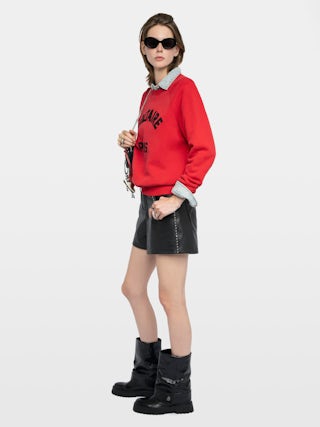 Sudadera Upper - Sudadera de manga larga con parche de texto en la parte delantera.