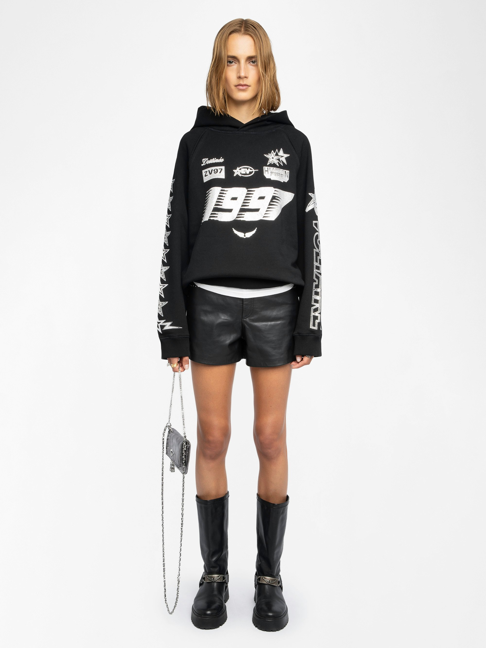 Sweatshirt Georgys - Kapuzen-Sweatshirt mit Strass-Verzierungen.