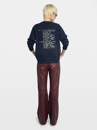 Sweatshirt Upper - Sweatshirt manches longues avec imprimé et strass à l'avant et le dos.