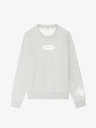 Mira Sweatshirt - Round neck sweatshirt with rhinestone embellishment.