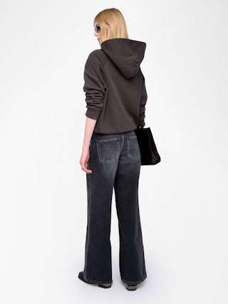 Georgy Sweatshirt - Hooded sweatshirt with print and rhinestones.