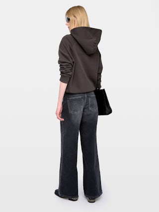 Georgy Embellished Sweatshirt - Hooded sweatshirt with print and embellished rhinestones.