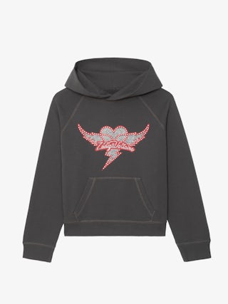 Georgy Sweatshirt - Hooded sweatshirt with print and rhinestones.