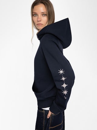 Georgy Sweatshirt - Hooded sweatshirt with rhinestone multicustomisation.