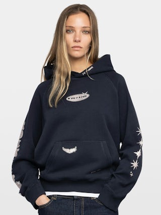 Sweatshirt Georgy - Sweatshirt à capuche multicustomisation strass.