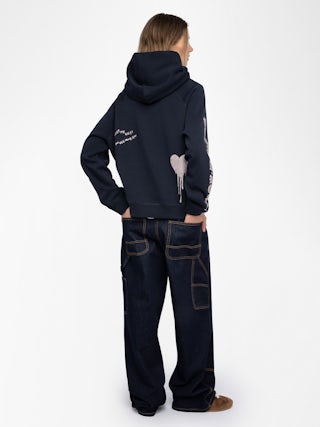 Georgy Sweatshirt - Hooded sweatshirt with rhinestone multicustomisation.