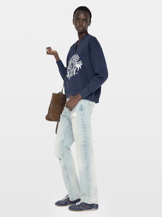 Sweatshirt Olive - Sweatshirt manches longues avec blason sur le devant.