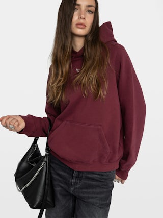 Georgy Embellished Sweatshirt - Hooded sweatshirt with print and rhinestones on the back.