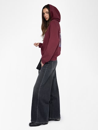 Georgy Sweatshirt - Hooded sweatshirt with print and rhinestones on the back.