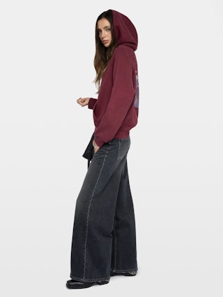 Georgy Embellished Sweatshirt - Hooded sweatshirt with print and rhinestones on the back.