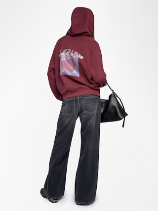 Georgy Sweatshirt - Hooded sweatshirt with print and rhinestones on the back.