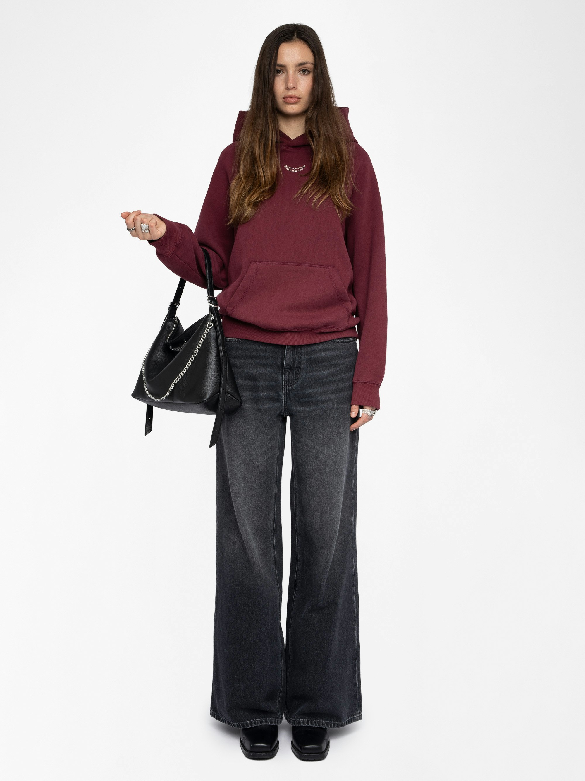 Sweatshirt Georgy - Sweatshirt à capuche avec imprimé et strass dans le dos.