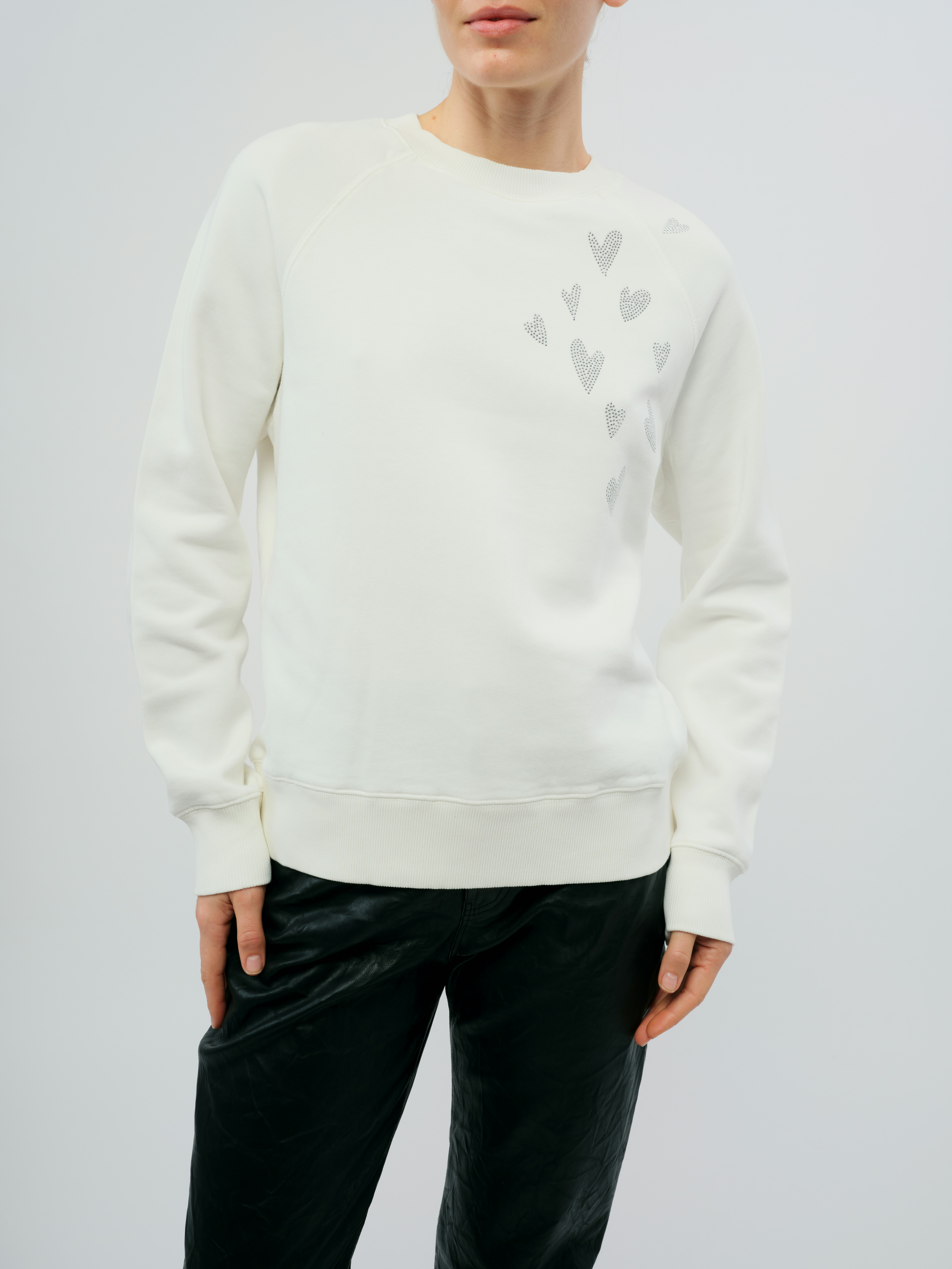 Upper Rain Heart Sweatshirt - Cozy sweatshirt with a small heart graphic.