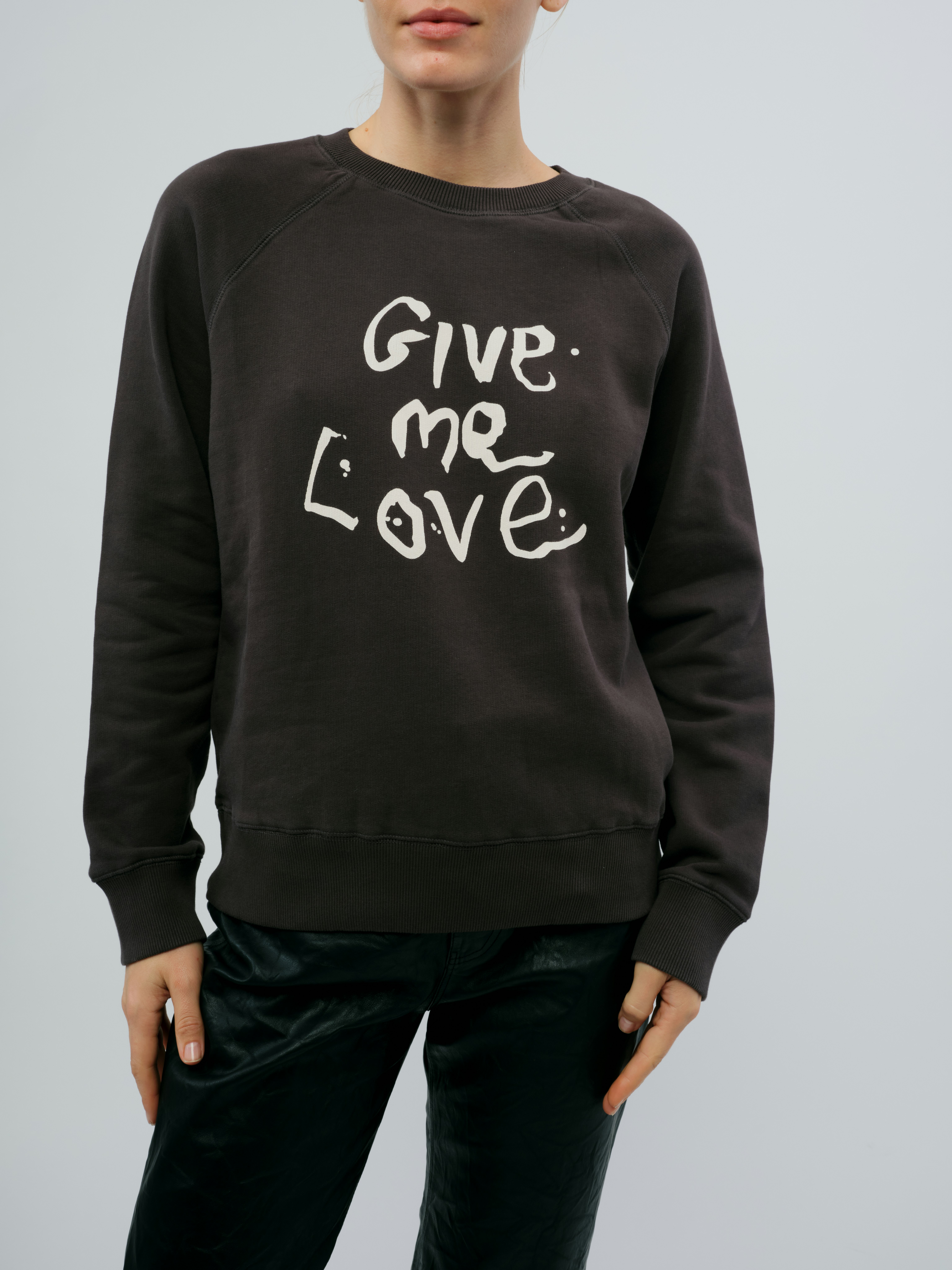 Upper Give Me Love Sweatshirt - Casual sweatshirt with “Give Me Love” print.