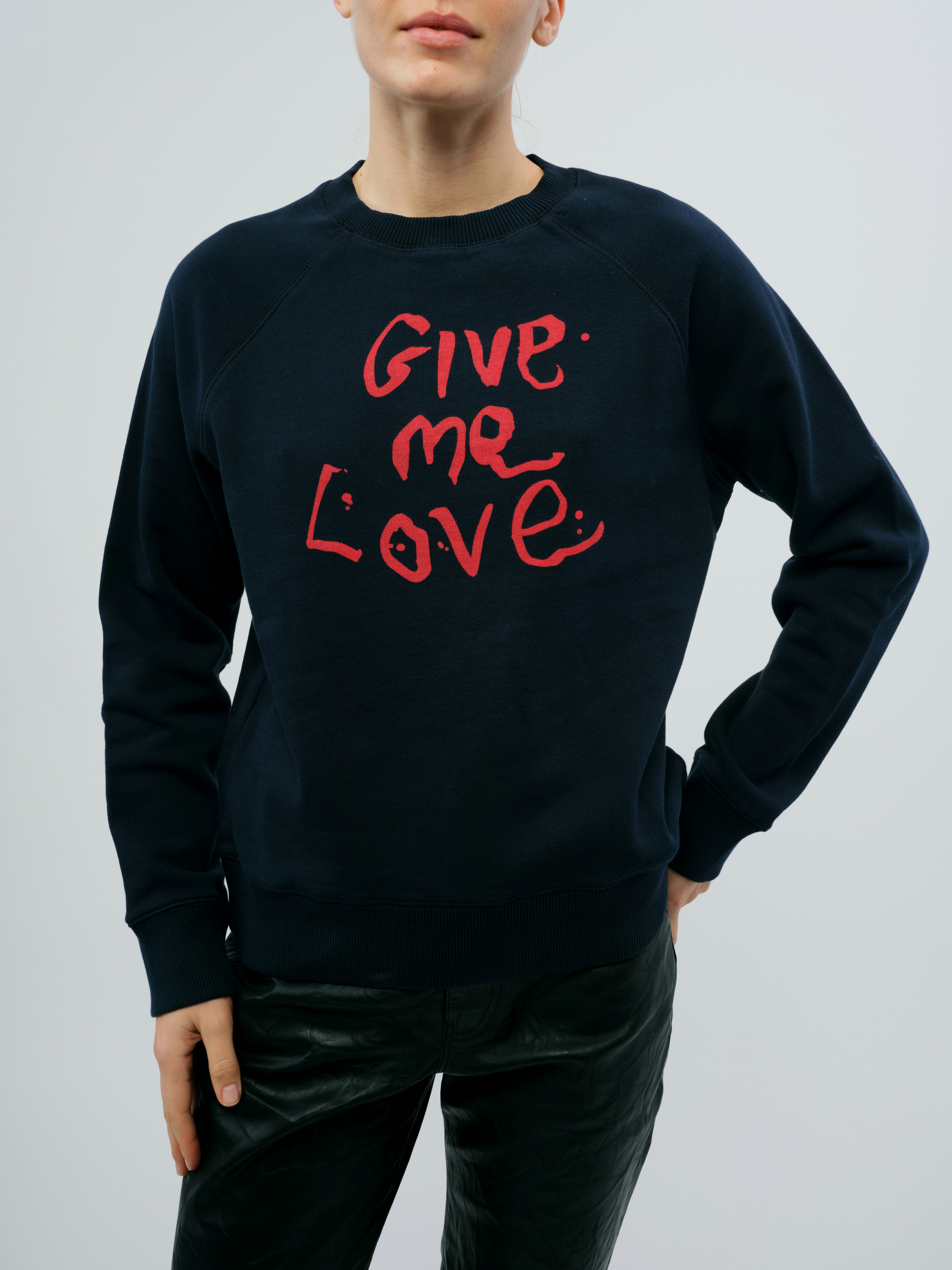 Upper Give Me Love Sweatshirt - Casual sweatshirt with “Give Me Love” print.