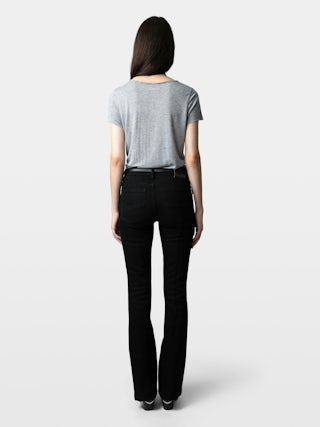 Henley T-Shirt - Henley T-shirt adorned with jewelled buttons.