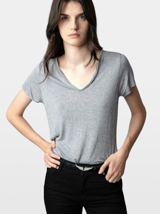 Henley T-Shirt - Henley T-shirt adorned with jewelled buttons.