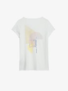 Camiseta Tunecina Palmier - Camiseta tunecina de algodón en color blanco con mangas cortas y estampado Palmier en la espalda.