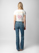 Tunisien Concert - Ecru short-sleeved Henley T-shirt with Concert and Crush prints.