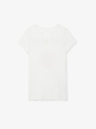 Tunisien Concert - Ecru short-sleeved Henley T-shirt with Concert and Crush prints.