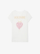Tunisien Concert - Ecru short-sleeved Henley T-shirt with Concert and Crush prints.