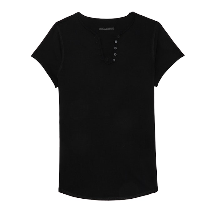 Zadig & Voltaire Amour Henley T-shirt In Black