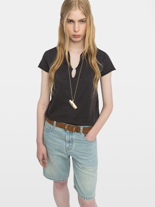 Camiseta Tunecina Tuni - Camiseta tunecina de manga corta con alas de strass en la espalda.